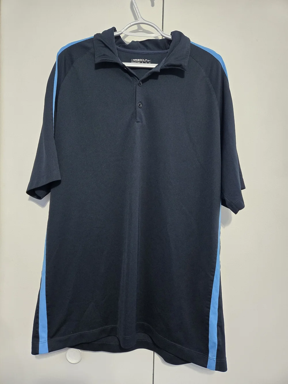 Nike Golf Dri-FIT Polo Shirt Men's XL Black Blue Athletic Performance Golf